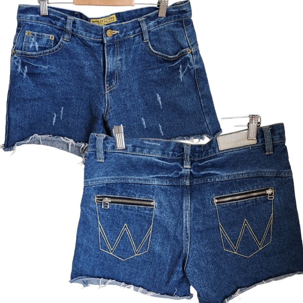 VTG Y2K 1990s Jean Shorts Women’s‎ L W30 Zipper Back Grunge Festival
